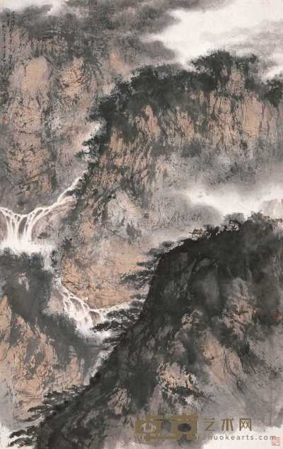 傅抱石 1963年作 山水 镜心 146.5×90cm